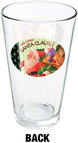 חג המולד כאן מגיע גרפי סנטה קלאוס 16 כוס ליטר עוז, זכוכית מחוסמת, עיצוב מודפס &מגבר; מתנת אוהד מושלמת |